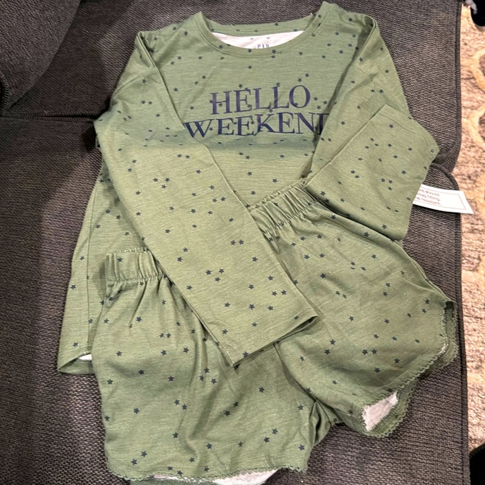 NWT Long Sleeve and Shorts Pajama Set